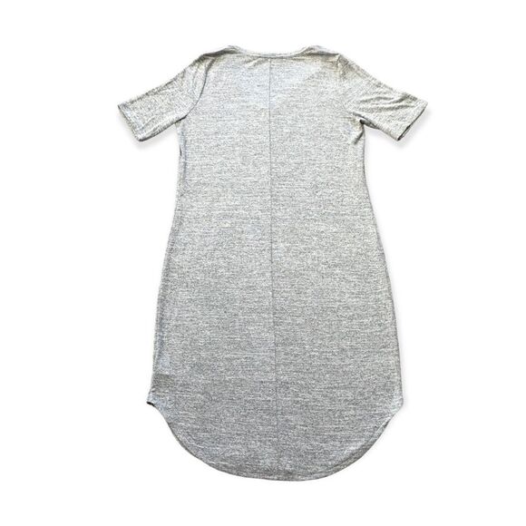 🔃Gap Light Gray V Neck Soft Spun Knit Midi Dress - Picture 4 of 8
